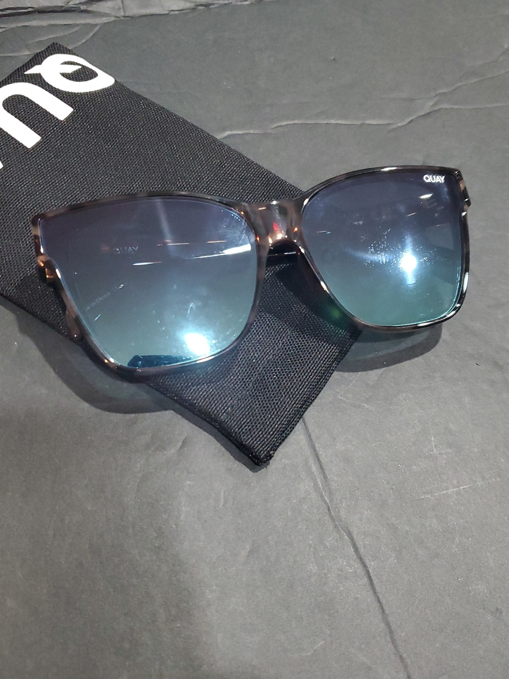 Quay after party oversized square tortoiseshell multi reflective sunglasses new